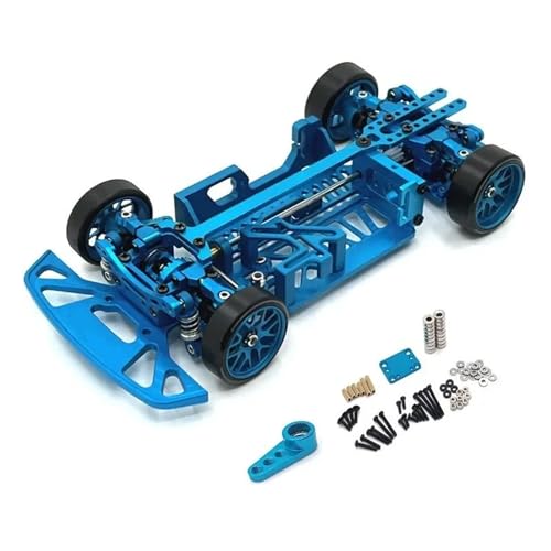 RC�A�b�v�O���[�h�R���|�[�l���g For WLtoys For Mini-Q9 1/28 �����A�b�v�O���[�h�}���`�z�C�[���x�[�X�t���[�� 4WD RC �J�[�A�b�v�O���[�h�C�����i(Blue)