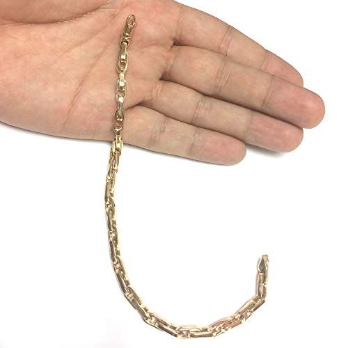 Jewelry Affairs 14K Yellow Gold Oval Link Mens Bracelet, 8.25" #TOP3