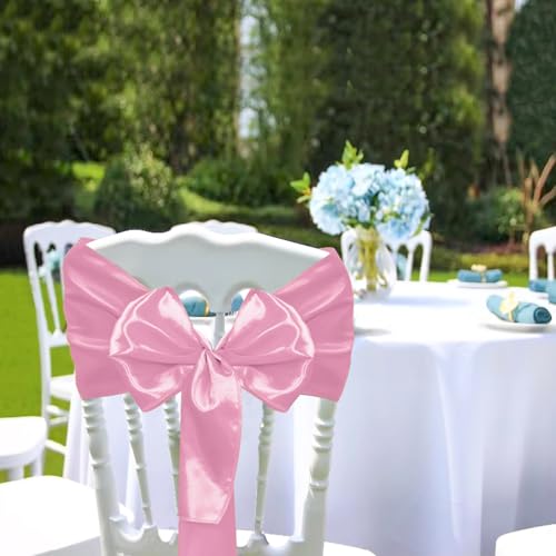 10 Pack Satin Table Runner 12 x 108 Inch Long Pink Smooth Silk Fabric Table Runner for Birthday Parties Wedding Banquets Decorations. by VHH - Used condition - Image 5
