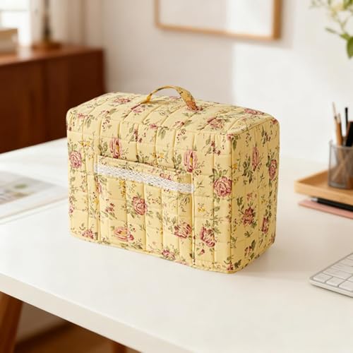 Sewing Covers - Sewing Machines Carrying Case, Flower Print Dust Bag With Handle And Pocket | Protective Sewings Machine Carrier For Travel Laundry Room DIY Fabric Project Adult Craft Lover P - Thumbnail 4