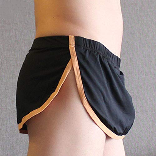 XPSD Mens Boxers Underwear Penis Pouch Ice Silk Panties Family Underpants-Black_M