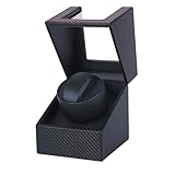 SOUKENGEN ワインディングマシーン（1本巻き) ウォッチワインダー 自動巻き時計ワインディングマシーン 自動巻き上げ機 男女の腕時計は全部使えます (01:ブラック1+0T)