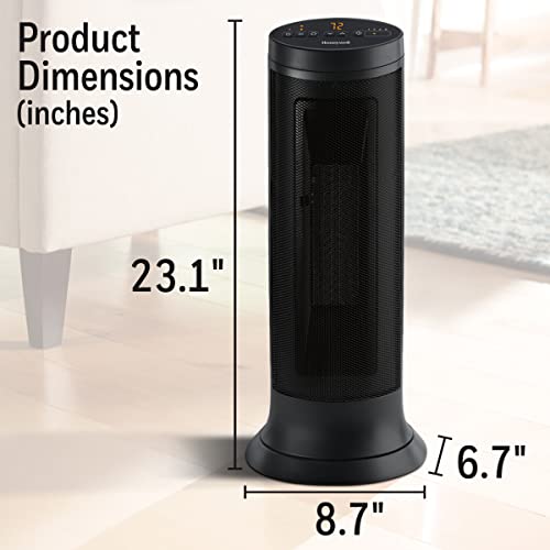 image for Honeywell Slim Ceramic Tower Heater, Large Room, Black – Easy to Us