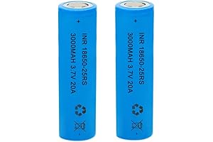 2 Pack 18650 Rechargeable Battery 3000mAh 18650 Battery Flat Top Battery for Flashlight, Headlamp