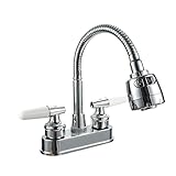 SOLVEX 2 Handle Bathroom Faucet 4 Inch Centerset Bathroom Sink Faucet,3 Hole Bathroom Faucet Chrome,