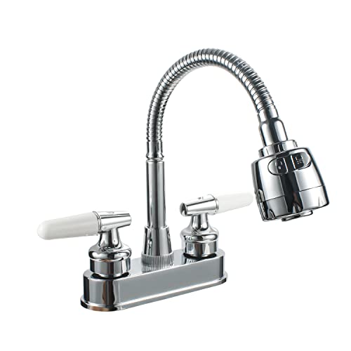 Solvex 2 Handle Bathroom Faucet 4 Inch Centerset Bathroom Sink Faucet,3 Hole Bathroom Faucet Chrome,Swivel Spout Faucet,Bathroom Basin Faucet With Deck Mounted Lever Handle,Us-Sp-40064 #TOP18