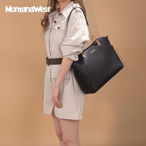 Image of Handbags for Women Chain Shoulder Vegan Leather Tote Bag Top Handle Handbag