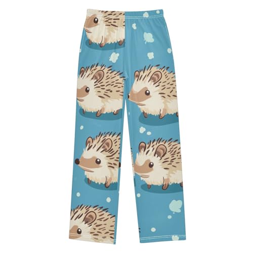 ZZXXB Hedgehog and Pots Boys Long Pants Soft Trousers Elastic Waist Kids Lounge Bottoms with Pockets S-XL