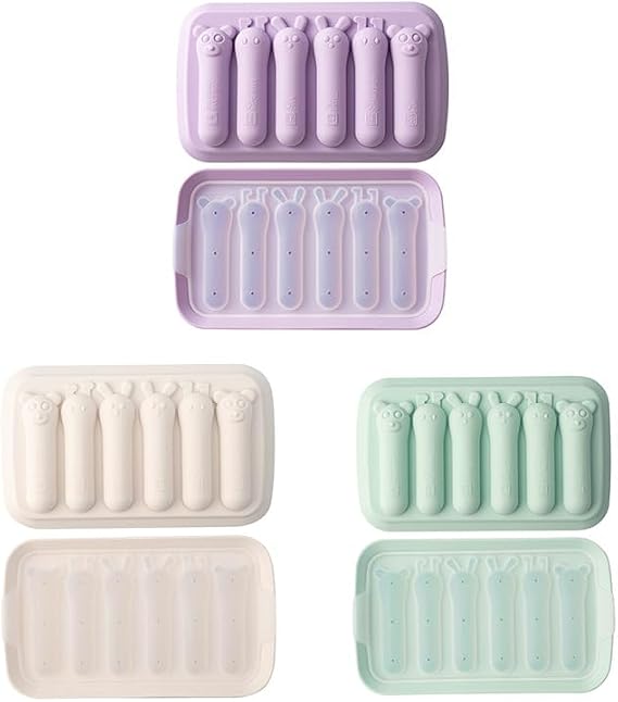 6 Cavities Sausage Hot Dogs Silicone Baking Mold, 3 Pack DIY homemade Hamburger Pan Sausage Hot Dogs Mold lce Tray Candy Jelly Chocolate Mould Kitchen Baking Tools