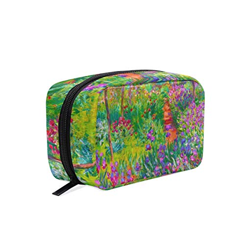 AJINGA Claude Monet The Iris Garden At Giverny Trousse de toilette à fermeture éclair pour femme Cover