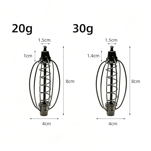 6 piezas cebadores de resorte para pesca carpa 20g/30g miniatura 2