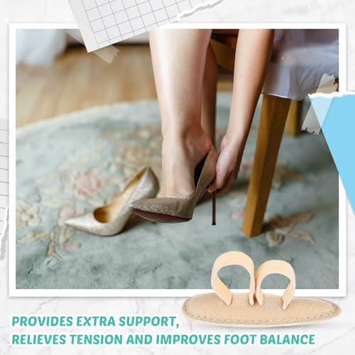 Image of Woanger 8 Pcs Hammer Toe Crest Cushion Soft Straightener Buttress Pads Splint Reduces Pressure from Calluses and Hammer Toes, Medium, Right, Left (Two Toes,Beige)