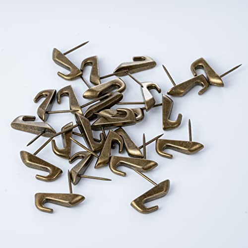 Image of Push Pin Picture Hooks Push Pin Hanger Picture Hanging Nails for Home Office Fabric Wall Wooden,15 Pack (Bronze)