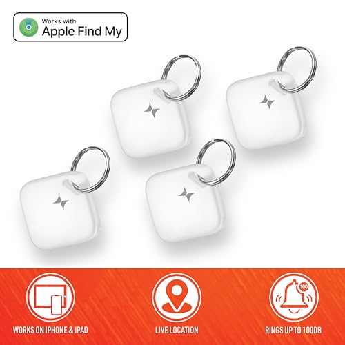 Xtreme Locator Tag 4-Pack Compatible with Apple Find My App (iOS only) Bluetooth Item Finder with Keychain, Key Finder, Live Location Tracker, 100dB Alert Ring, for Wallet, Keys, Pets, & Suitcases - Image 3