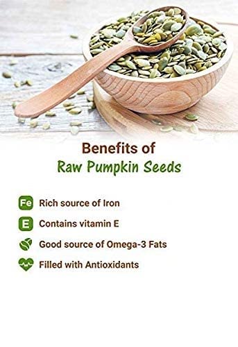 Image of NutriOrganics Roasted Pumpkin Seeds for Eating 500 g Without Salt, Immunity Booster Jumbo Pumpkin Seeds