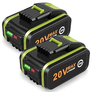 2 Pack 20V 5.0Ah Battery for Worx, ASUNCELL Li-ion Replacement Battery for 20V WA3551, WA3551.1 WA3553 WA3553.2 WA3641 WG629E WG546E WU268 WX166.4 Compatible with Worx Cordless Power Tools