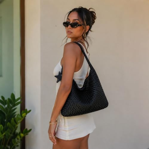 Image of Shoulder Hobo Bags for Women,Summer Beach and Travel Mini Cute Tote Bag,Soft Vegan Leather Underarm Purse for Daily | Soft Underarm Bags