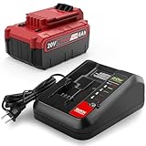 6.0Ah 20volt Replacement for Porter Cable 20V Battery and Charger Combo Compatible with Porter Cable 20V Lithium Battery PCC685L PCC680L PCC681L PCC682L PCC685LP
