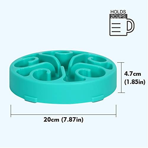 SUOSDEY Slow Eating Dog Bowl Slow Feeder,Pet Interactive Feeder Stop Bloat Dog Bowl Healthy Eating Food Water Bowl&Dishes Non Slip Free Toxic for medium/small dog