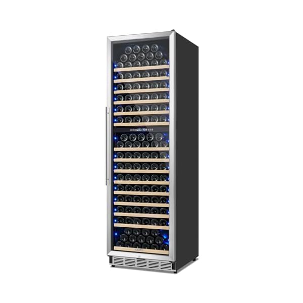 200 Bottle Dual Zone Wine Fridge – 24 Inch Large Wine Cooler Refrigerator, Freestanding and Built-in Design, Upgraded Compressor Cooling, Intelligent Temperature Memory