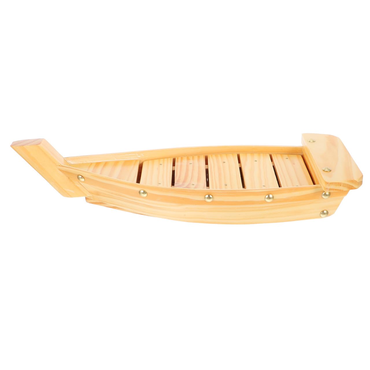 ULTECHNOVO Plat de Service à Sushi Style Japonerie en Bois Forme Bateau Plateau de Collations Fonction de Rangement et Service pour Restaurant et Maison