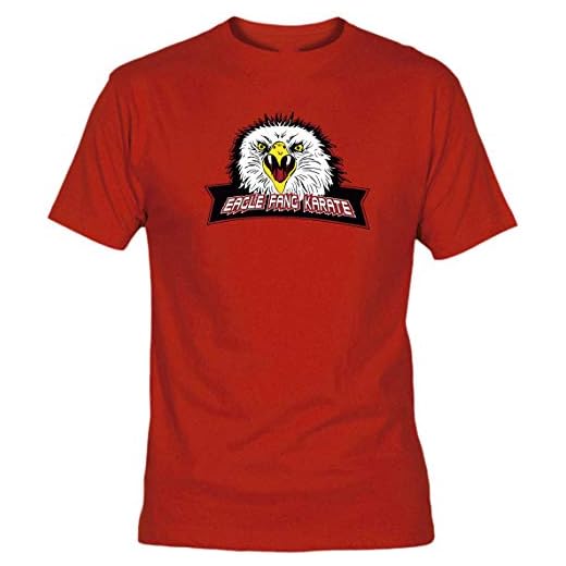 Camisetas EGB Camiseta Adulto/niño Colmillo De Águila Eagle Fang Karate Kid ochenteras 80´s Retro (Rojo, 7-8 años)