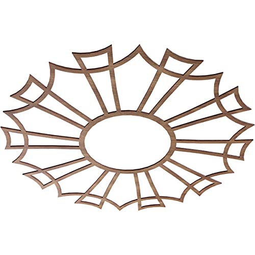 Image of Ekena Millwork 40 inchOD x 14 1 /8 inchID x 3 /8 inchT Augustus Wood Fretwork Pierced Ceiling Medallion, Walnut