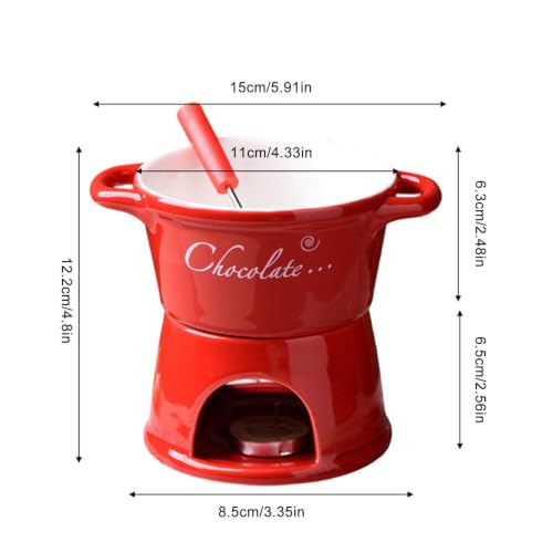 Ceramic Fondue Cup, Butter Warmer with Fork, Smooth Melting