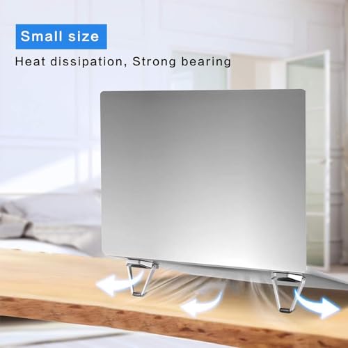 Image of EDNITA Mini Laptop Stand for Desk | Portable Metal PC Desk Stand, Aluminium Cooling Pad Mini Clip Compatible with MacBook Apple Laptop, Lenovo, Dell, Hp, Acer & Other Laptops Set of 2 - Pack of 4