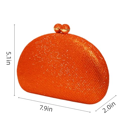 Image of UMREN Women Sparkly Rhinestone Evening Bag Crystal Clutch Purses Glitter Shell Shaped Handbag Wedding Prom Shoulder Bag