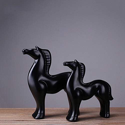 Statue de cheval en résine artisanale dorée pour salon chic