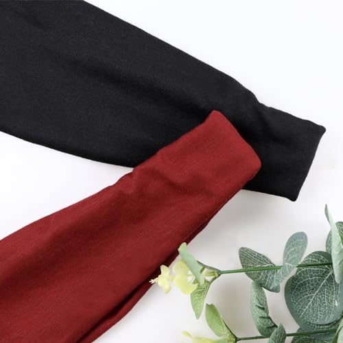 Image of DRESHOW Yoga Sports Headbands for Women Elastic Non-Slip Headbands Workout Running Hair Bands 6 Pack