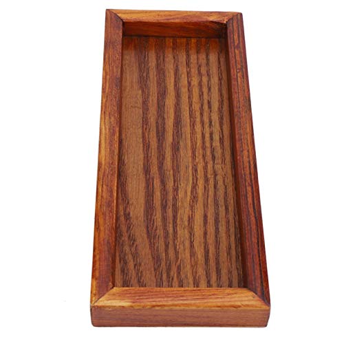 Wooden Serving Tray, Square Wood Water Drinks Tea Fruit Platters Serving Plate Decorative Breakfast Trays Dish for Hotel Home(20 * 8cm) - Image 4
