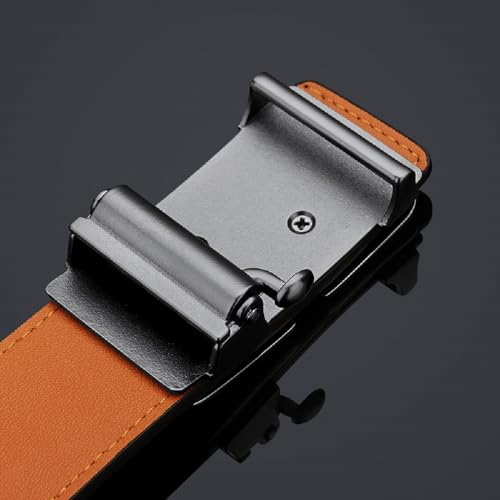 VANNANBA Mens Ratchet Belts Genuine Leather Belt with Automatic Buckle Alloy Gift for Men4