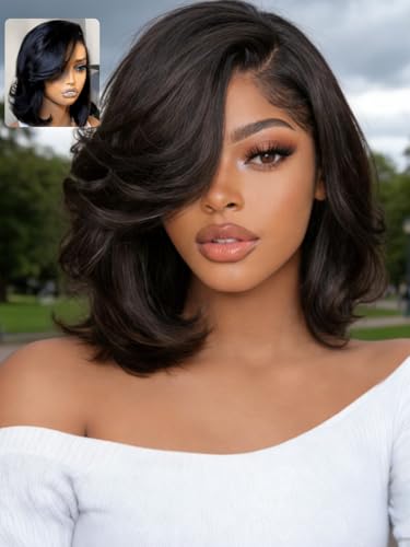 UNICE Side Part Short Bob Wig human Hair with Blow