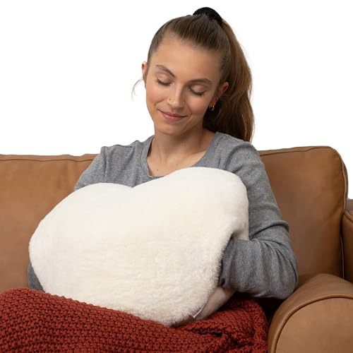 HUGIMALS Super Sized Heart to Hug Pillow in Ivory | 8 lb