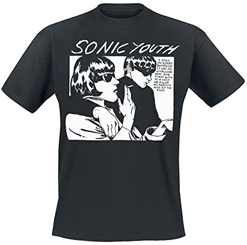 Sonic Youth Goo Album Cover Homme T-Shirt Manches Courtes Noir S 100% Coton Regular/Coupe Standard