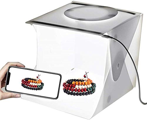 Photo Studio Box Mini Folding Light Box Tenda da tiro Kit Fotografia Sfondo con due luci a LED 6 sfondi