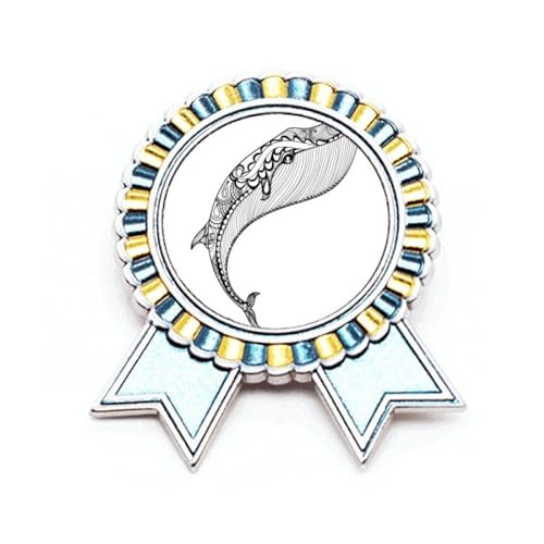 Broche Blue Whale Big Strong Art déco en métal M pour sublimer vos vestes de saison