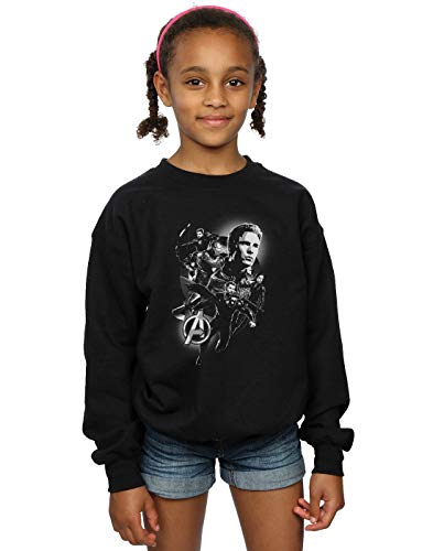 Marvel Girls Avengers Endgame Mono Heroes Sweatshirt Black 7-8 Years