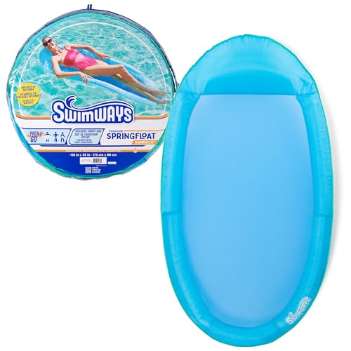 SwimWays Spring Float Premium Hammock Lounger, Inflatable Pool Floats Adult with Fast Inflation for Ages 15 & Up