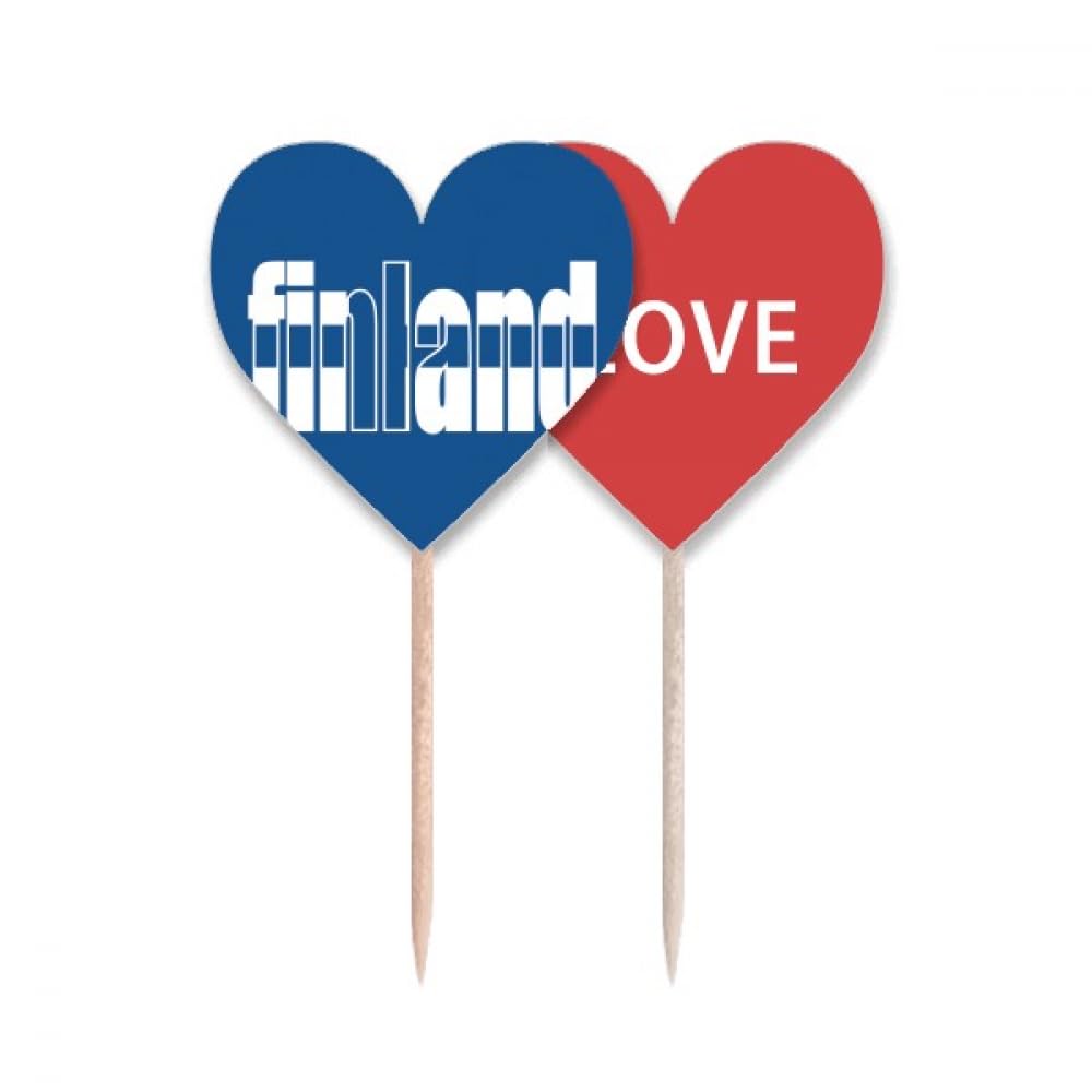 Pic Finlande pour cupcake avec drapeau nominatif - Lot de déco de table