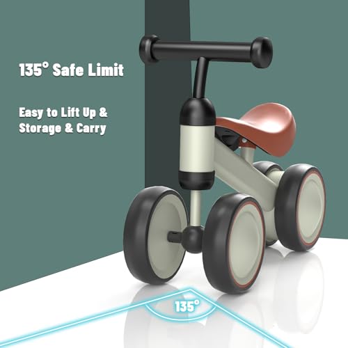 Image of SIMATE Balance Bike Toys for 1 Year Old Boys Girls, 12-24 Month Toddler Ride on Toys, 4 Silent Wheels & Soft Seat, First Birthday Gifts for Baby Girls Boys