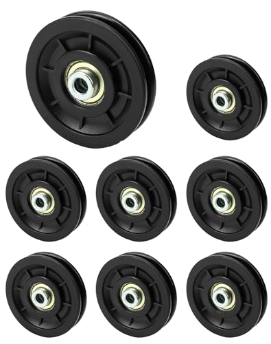 QWORK® 8 Pezzi Puleggia Palestra da 90 mm, Carrucola Palestra