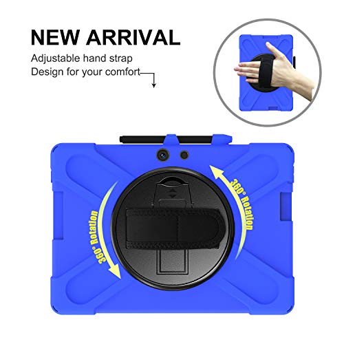 Coque Microsoft Surface Pro X antichoc bleue avec béquille de précision