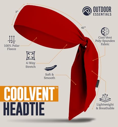 Image of OutdoorEssentials Tie Headband - Sweat-Wicking Running Headband - Hair Control Head Tie - Ninja Costume Accessories