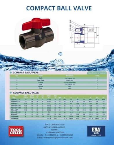 Image of UPVC Compact ball valve (1 /2 inch-20mm) -1 pc