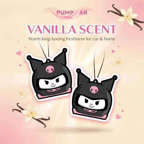Image of PumpCar 2 pieces Evil Racer Bunny double-sided hanging cartoon Vanilla-scented funny car air freshener Cool hanging for rearview mirror Car Interior Accessories Gifts