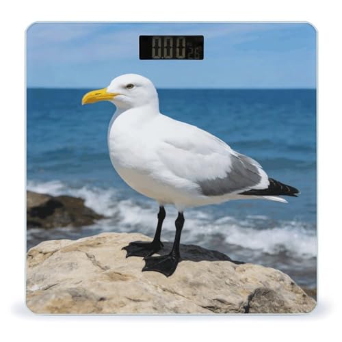 Báscula digital para baño con pantalla LCD y cinta métrica miniatura 1