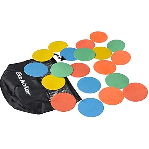 Eco Walker 4inch Mini Floor Spot Markers for Classroom Preschool and Kindergarten (Set of 20pcs) (Blue) Cover